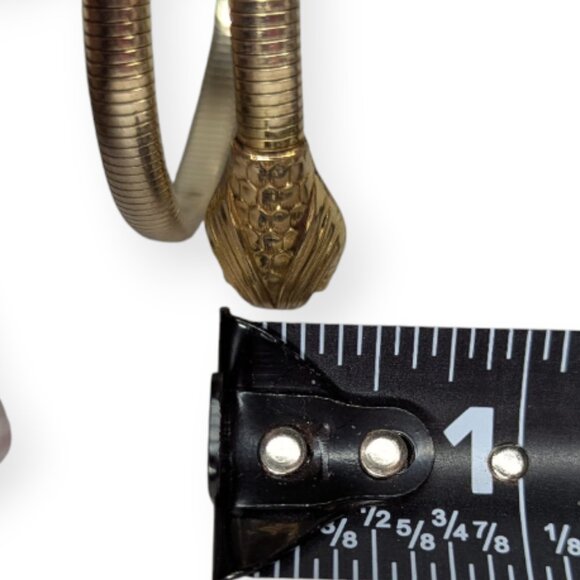 Vintage MCM Forstner 12k Gold Fill Egyptian Revival Coiled Serpent Bracelet - Picture 12 of 13